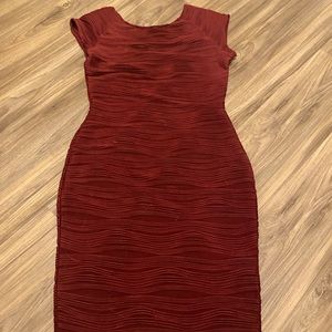 Midi Length Red Dress